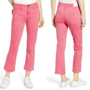 PAIGE Colette Crop Flare Jeans in Faded Pink Valentine